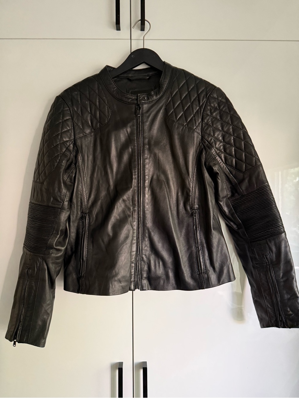 Daniel Women’s Black Quilted Leather Jacket - Classic Moto Style
